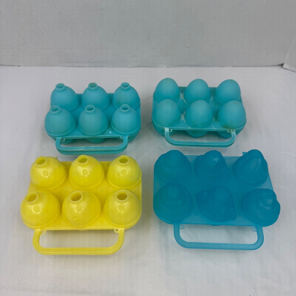 Jell-O Jiggler Gelatin Easter Egg Mold Lot 4 Sets Pastel Plastic Jello Shots